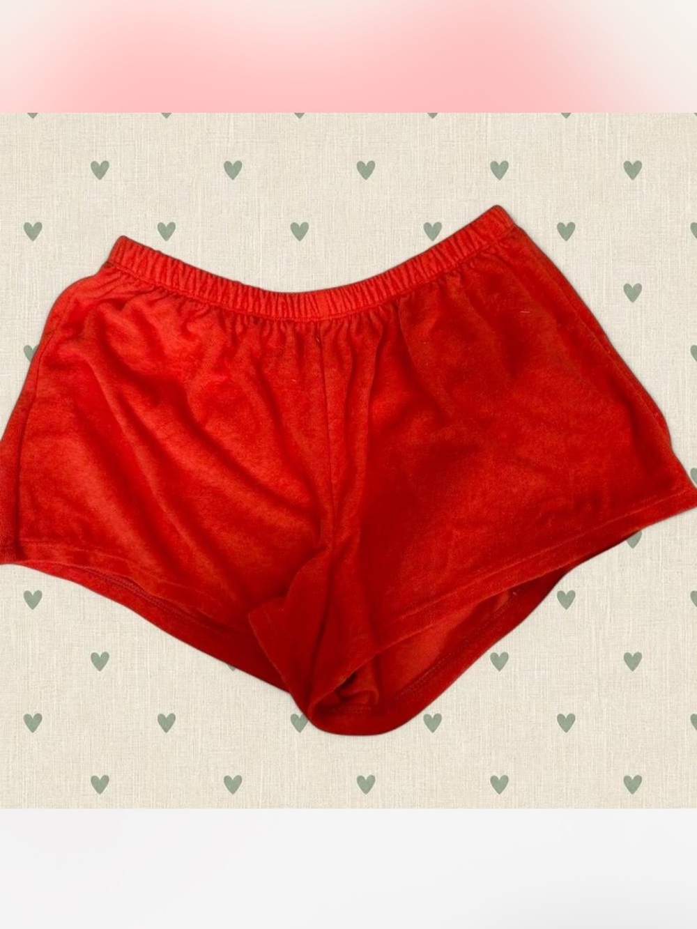aerie Red Terry Cloth Lounge Shorts